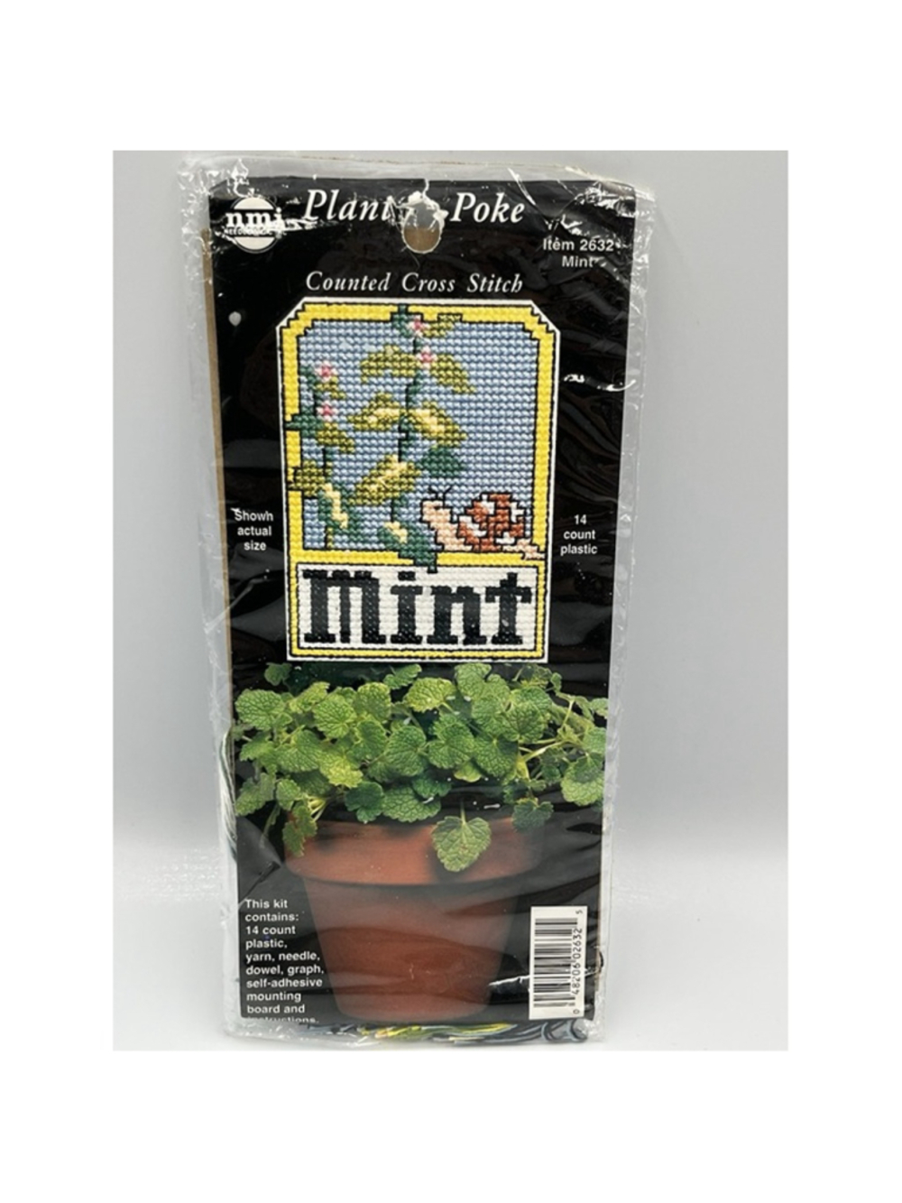 Plant Poke Counted Cross Stitch 2632 Mint Herb With Pattern 48206026325 New
